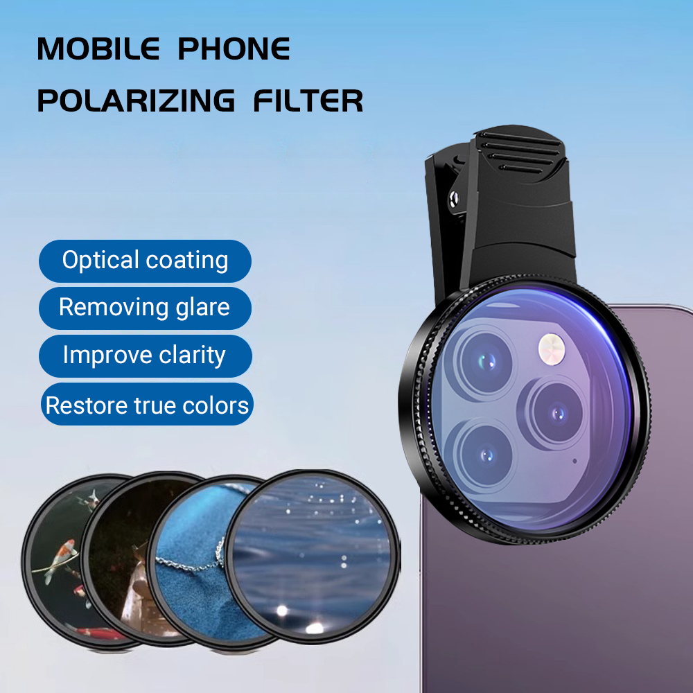 Lens Camera Clip - عدسة هاتف محمول 52 ملم، مستقطبة
