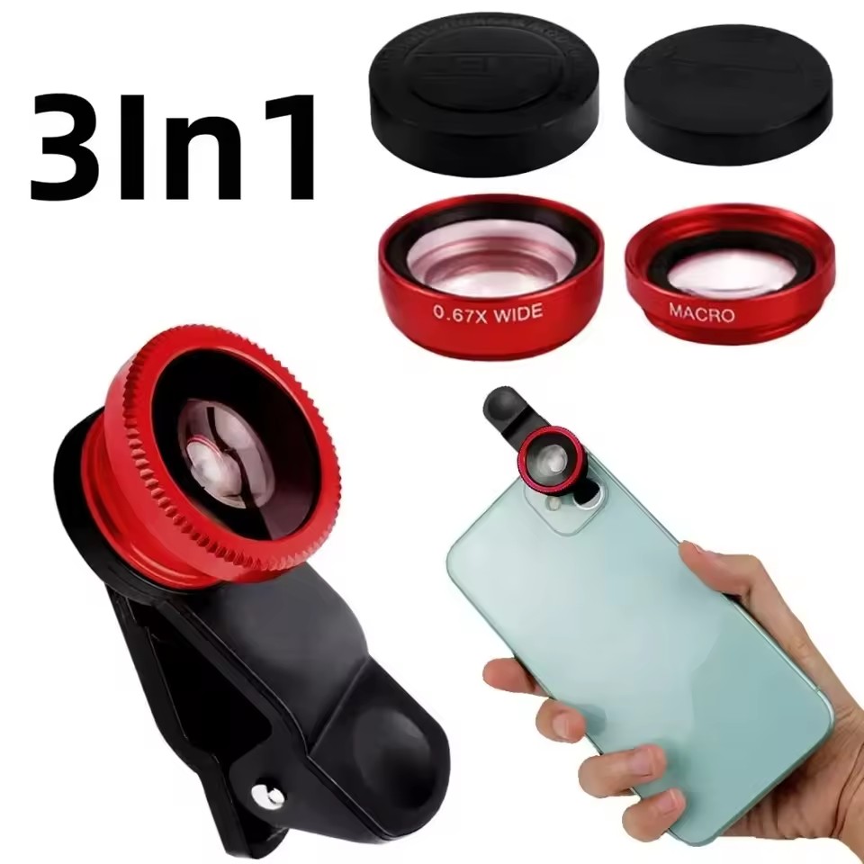 Lens Camera Clip - عدسة عين السمكة 3 في 1