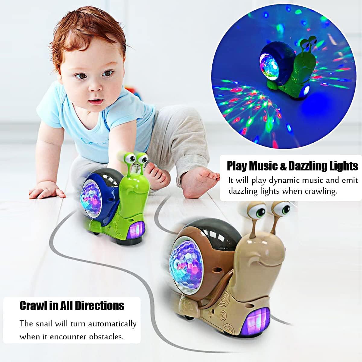 Phone Accessories Baby - لعبة حلزون زاحف للأطفال، لعبة تفاعلية