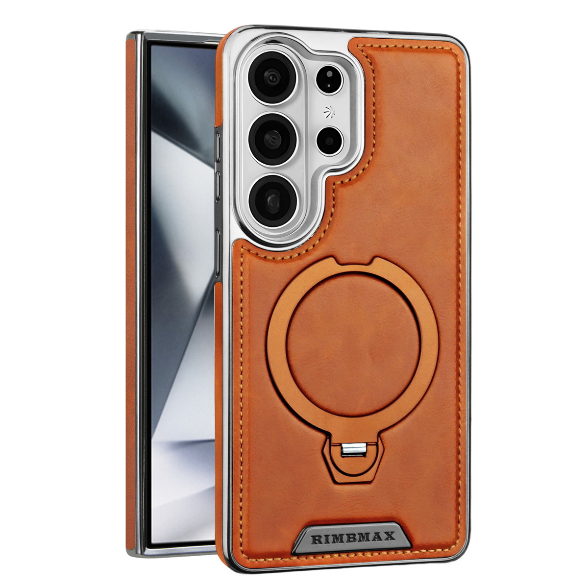 Phone Accessories Ring Holder - غطاء هاتف من الجلد الصناعي لسامسونج