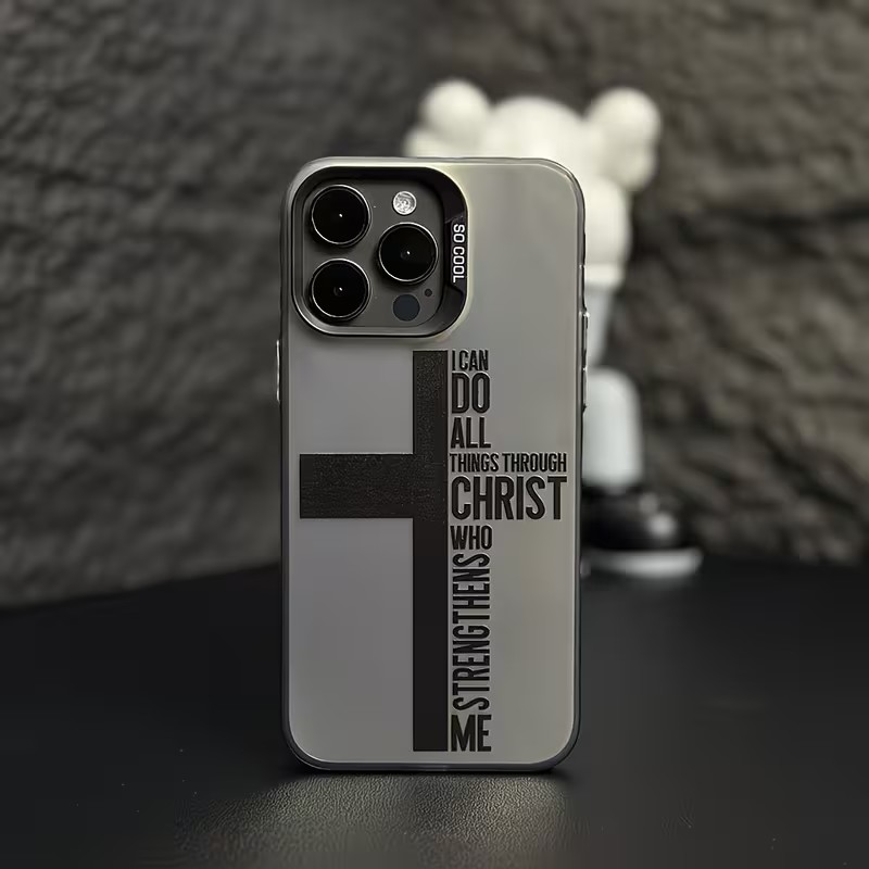 X Phone Accessories - جراب هاتف بتصميم صليب ومضاد للبصمات