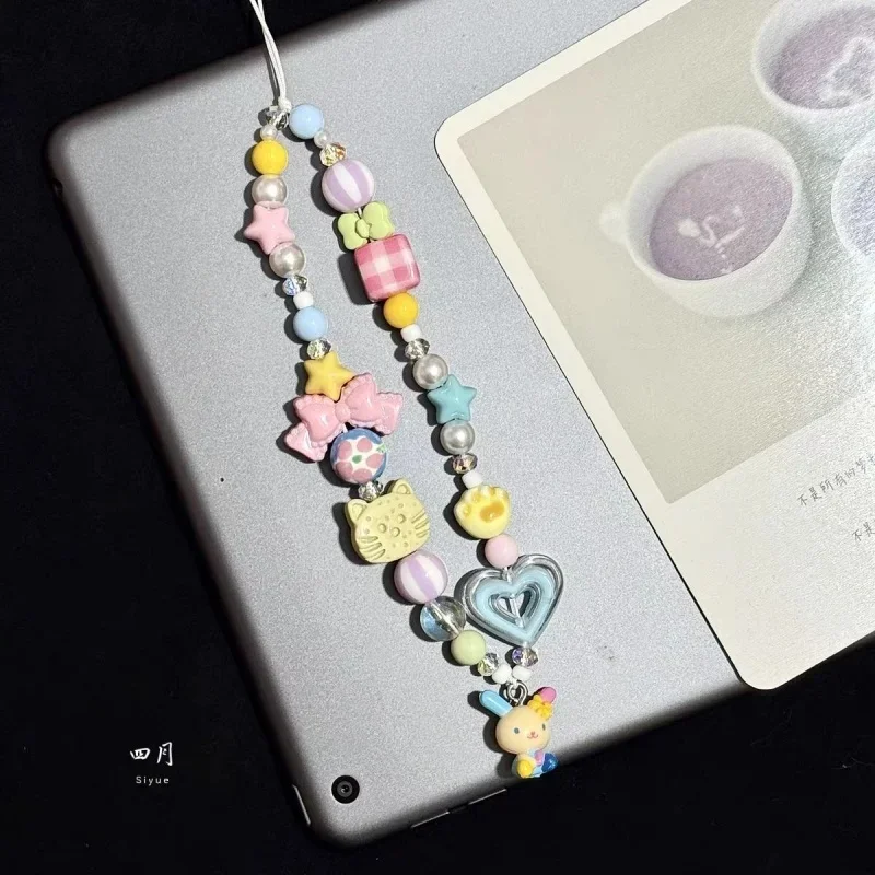 Phone Accessories Diy - تعليقة هاتف كرتونية ملونة بخرز على