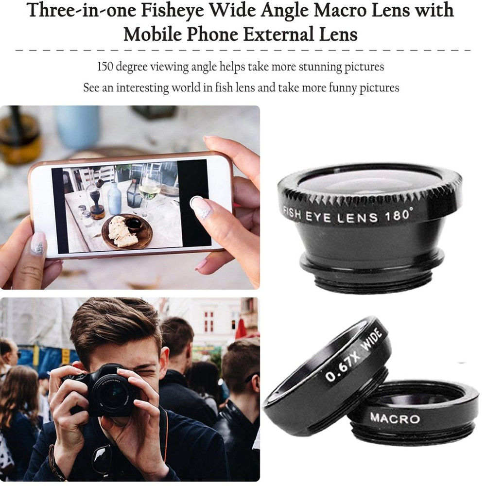 عدسة عين السمكة العالمية 3 في  - مراجعة Lens Camera Clip وسعره