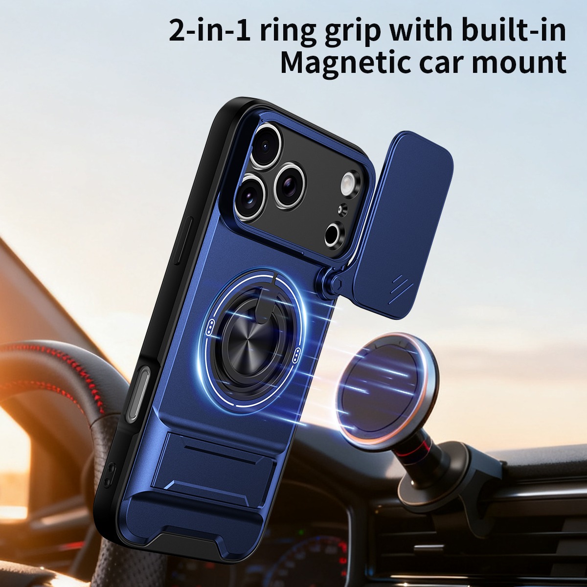 غطاء هاتف فاخر مع حامل حلقي مغ - مراجعة Phone Accessories Ring Holder وسعره