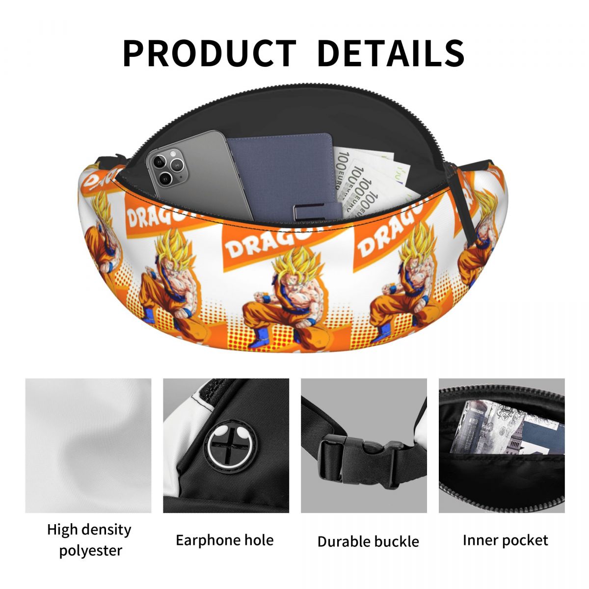 حقيبة خصر مخصصة بتصميم DBZ G-G - مراجعة Phone Accessories For Running وسعره