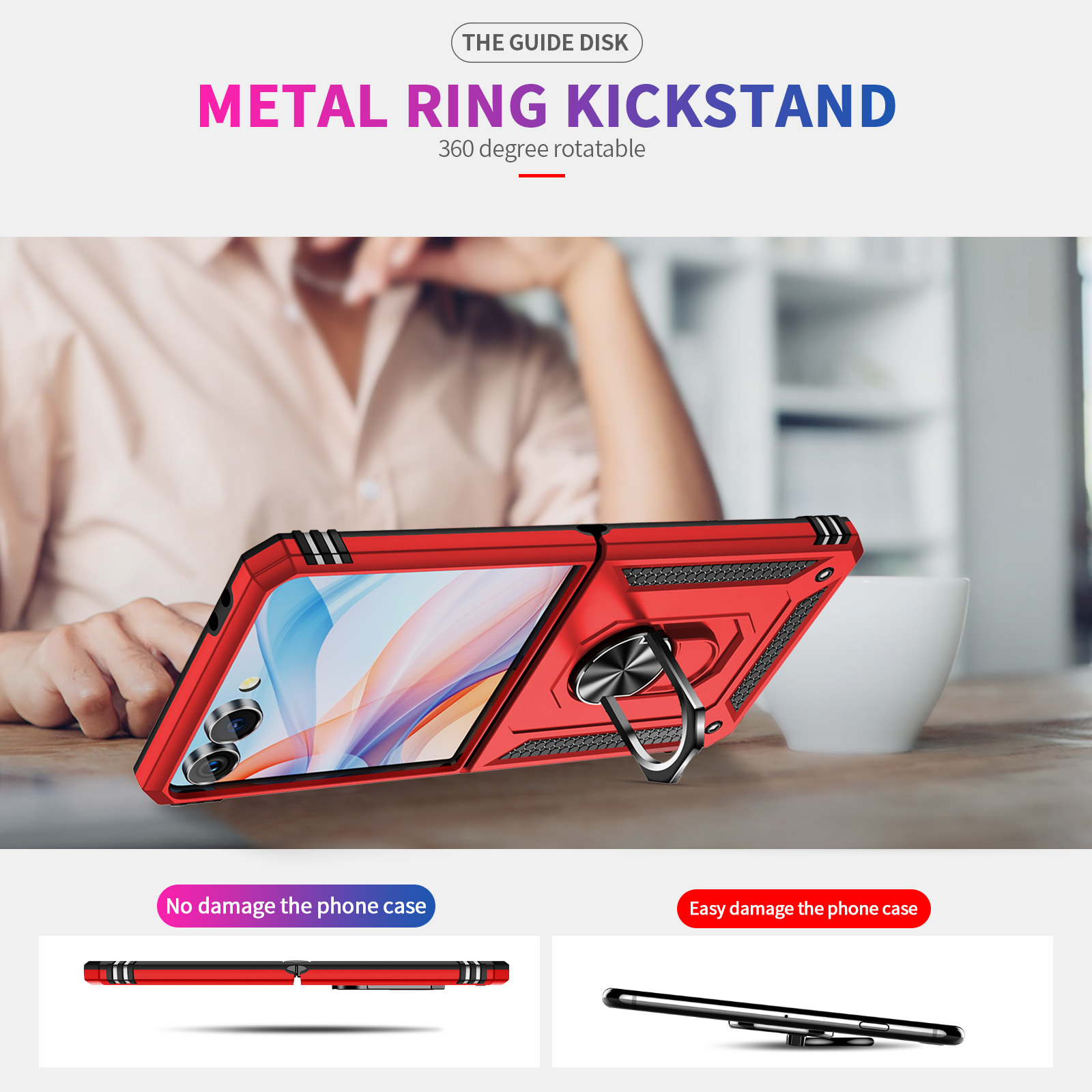 حافظة هاتف عسكرية مضادة للصدما - مراجعة Phone Accessories Ring Holder وسعره