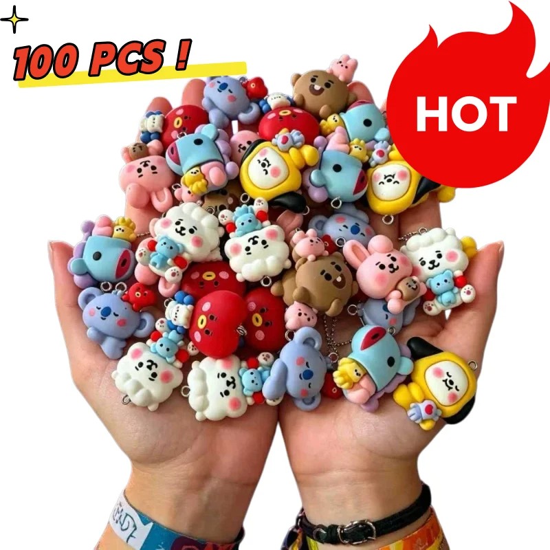 7 قطع من إكسسوارات BT21 الكرتو - مراجعة Phone Accessories Diy وسعره